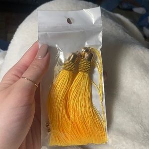 Yellow tassel earrings